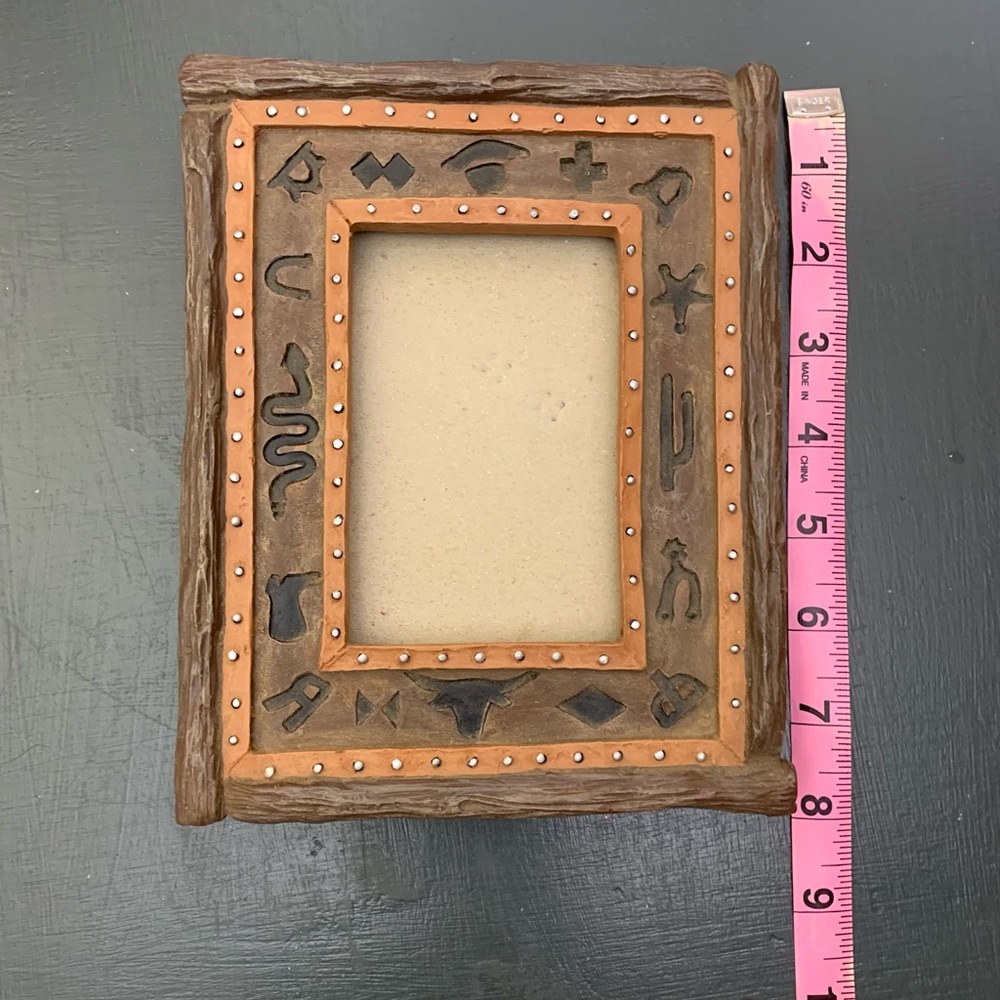 Rustic Western Theme Picture Frame with Cattle Brands Design - Picture 5 of 7